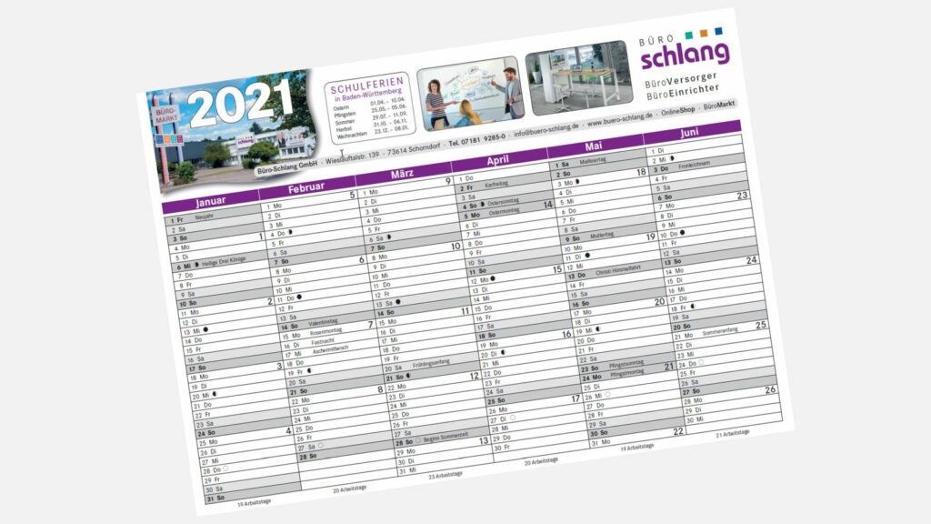 Der Beliebte Jahres Kalender In Buro Schlang Schorndorf